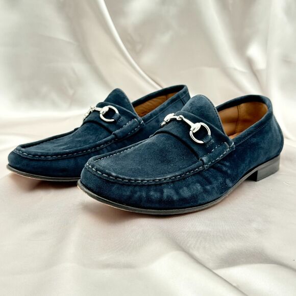 Peter Huber Ascot Classic Blue Suede Horsebit Men\'s Size 9.5 Loafers main image 4
